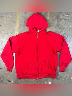 True Vintage 1980s Zip Up Hoodie Size Large Sportswear Punk Grunge Skater Emo